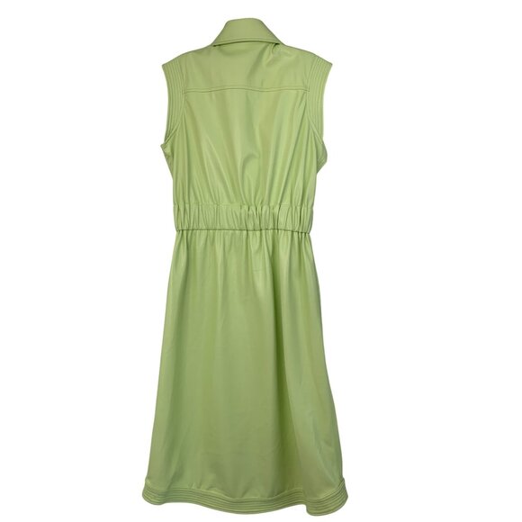 NWT Small House Of Harlow Vegan Leather Sleeveless Lime Green Midi Dress $249 - Picture 3 of 11